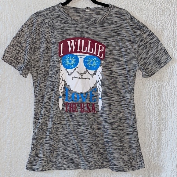 "I Willie Love The USA" Graphic Short Sleeve T-Shirt - Picture 2 of 6